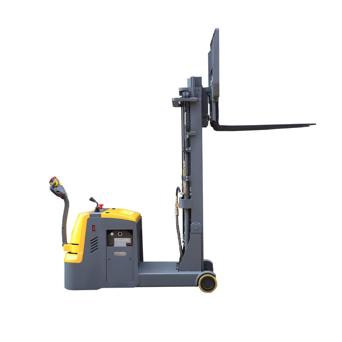 Xilin CPD15W counterbalanced stacker side angle view
