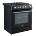 Forno Leonardo Espresso 30-Inch Gas Range in Black with Stainless Steel Handle (FFSGS1116-30BLK) FORNO
