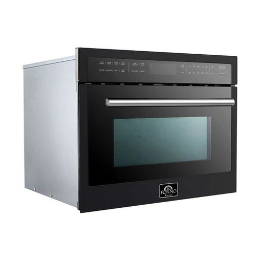 Forno Oliena Espresso 24-Inch 1.6 Cu.ft Compact Oven in Black with Brass Handle (FMWDR3093-24BLK) FORNO