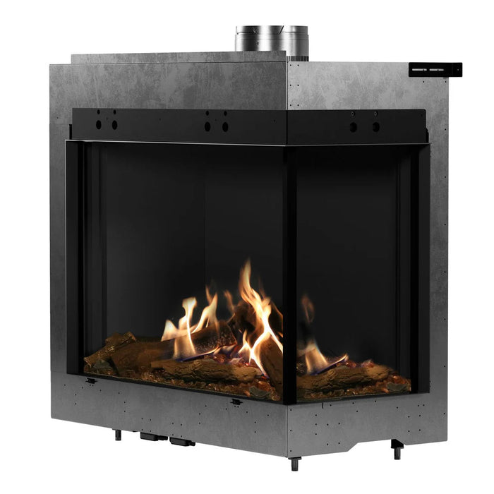 Faber MatriX Two-sided Built-in Gas Fireplace, Right-facing - angle view
