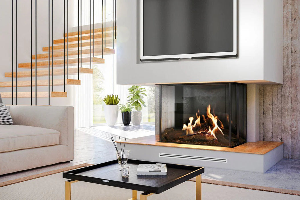 Faber MatriX Three-sided Bay Built-in Gas Fireplace - front view