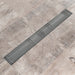 Brushed Nickel Linear shower drain stainless steel material 35.4 inch with grid cover with hair strainer and adjustment feet - front view