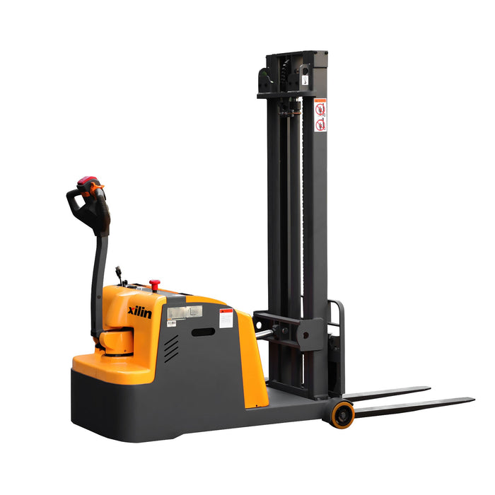 Xilin CPD10W-98 counterbalanced stacker side angle view