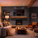 SimpliFire Allusion Heritage traditional electric fireplace with black brick panels and timber logs