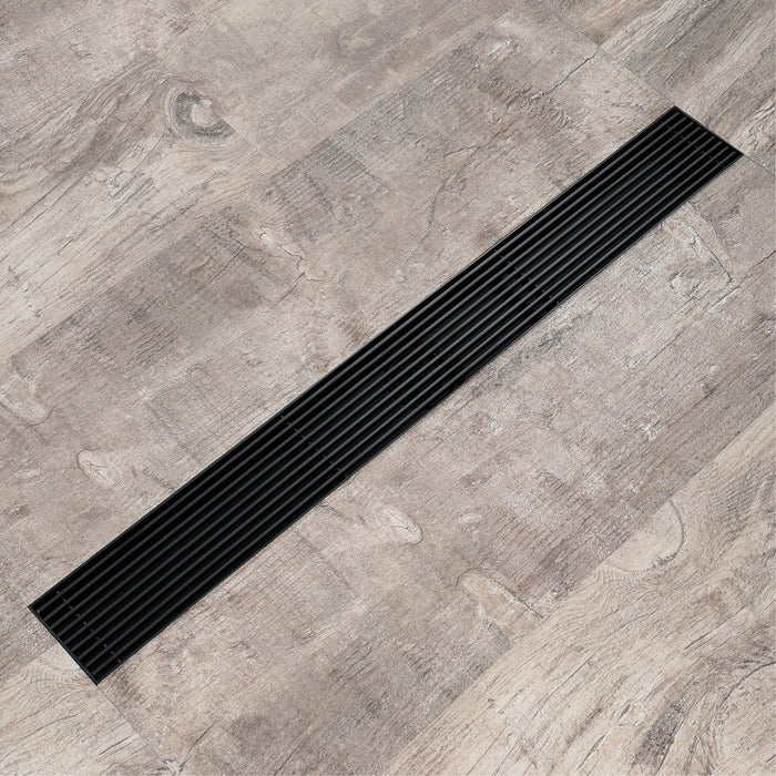 wonderland shower inc Matte Black Linear shower drain stainless steel material 24 inch or 35.4 inch with grid cover with...