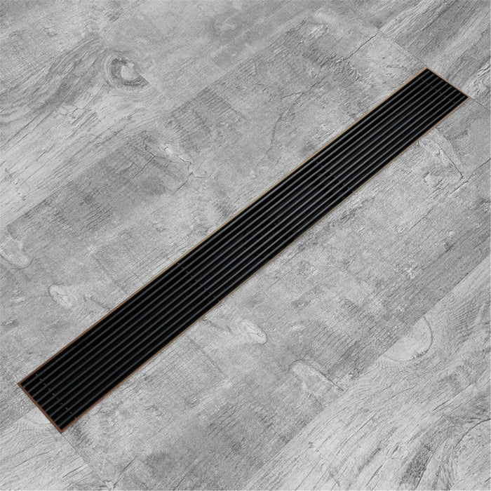 wonderland shower inc Oil Rubber Bronze Linear shower drain stainless steel material 24 inch with tile insert 2-in-1...