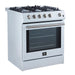 Forno Leonardo Espresso 30-Inch Gas Range in White with Stainless Steel Handle (FFSGS1116-30WHT) FORNO