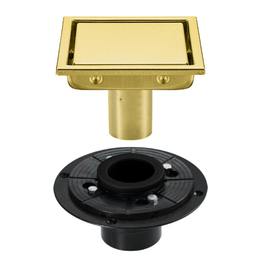 wonderland shower inc Brushed Gold stainless floor drain 6x6inch - Alternate View