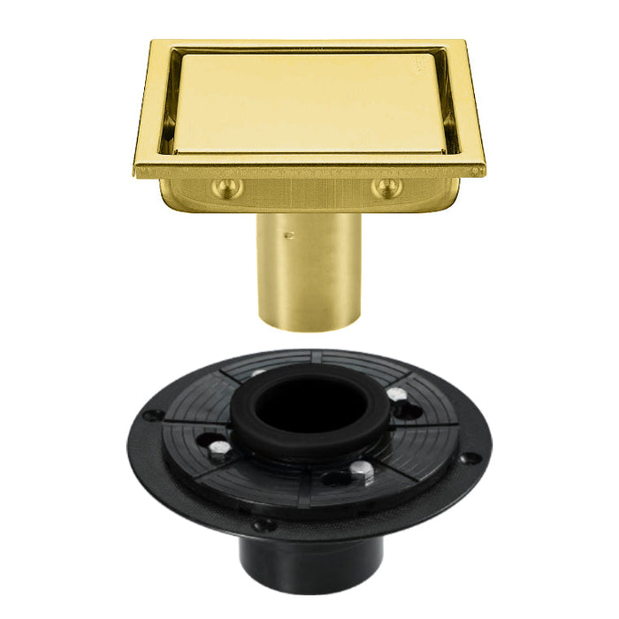 wonderland shower inc Brushed Gold stainless floor drain 6x6inch - Alternate View