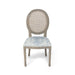 French Blue Bouquet Cane Back Dining Chair (EFS90589) - detail close-up