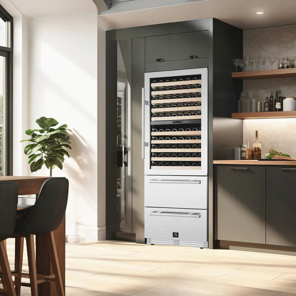Forno Celano 30-Inch 21.3 Cu.ft Dual Zone Wine Cellar & Beverage Cooler (FWCDR6697-30S) FORNO