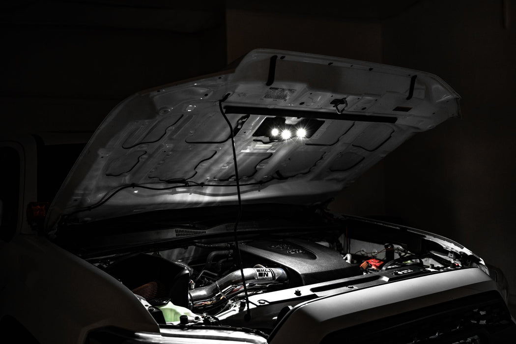 Rago Fabrication 2005-2023 Toyota 2nd & 3rd Gen Tacoma Hood Light Bracket – installed on vehicle, image 3 of 12