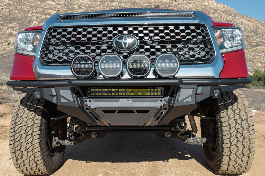 DV8 Offroad 2014-2021 Toyota Tundra Tube Front Bumper – installed on vehicle, image 6 of 16