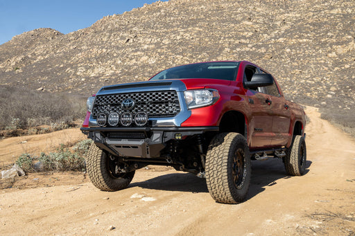 DV8 Offroad 2014-2021 Toyota Tundra Tube Front Bumper – installed on vehicle, image 2 of 16