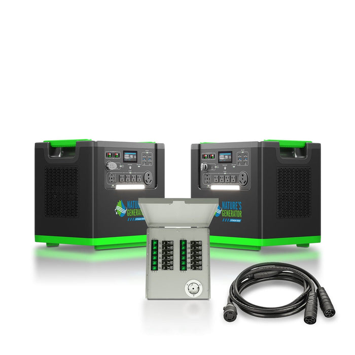 Nature's Generator Lithium 6000 and Transfer Switch - Close-Up
