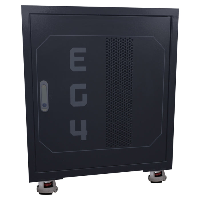 EG4 12kPV Compact Home Power System {BNDL-E0030} - Left tilt view of 3 slot battery rack