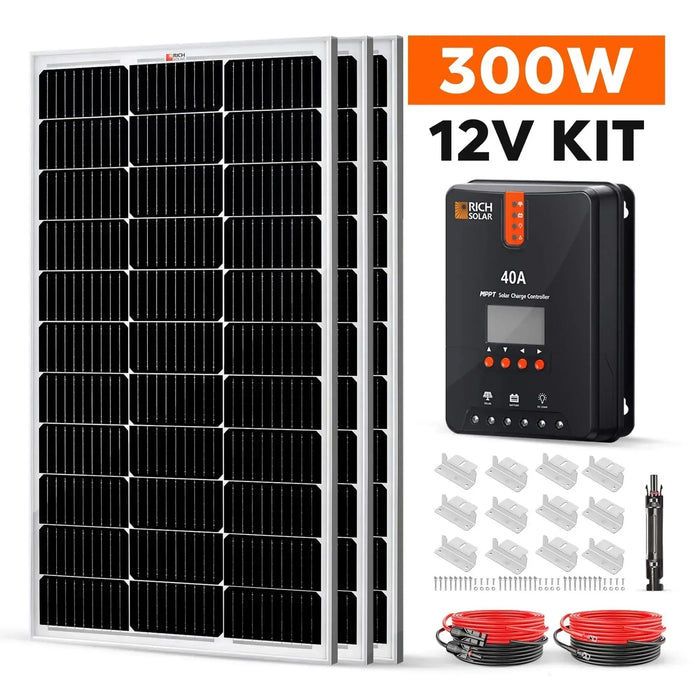 Green Vista Living Rich Solar - 300 Watt Solar Kit - Side View