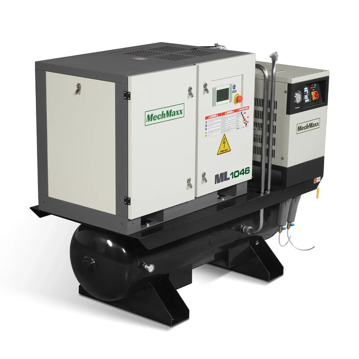 10HP Combined Rotary Screw Air Compressor with Dryer & 66-Gal ASME Tan — dimensions diagram