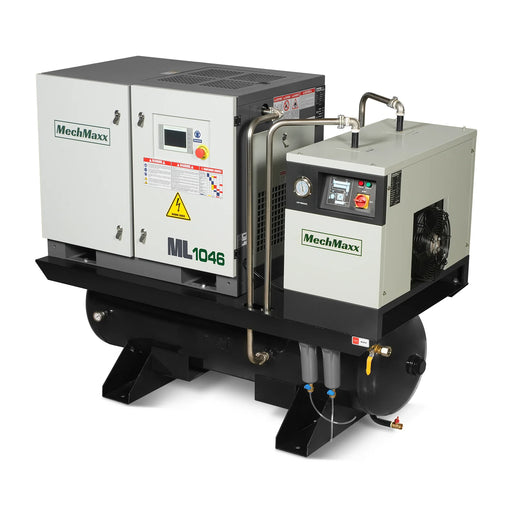 10HP Combined Rotary Screw Air Compressor with Dryer & 66-Gal ASME Tan