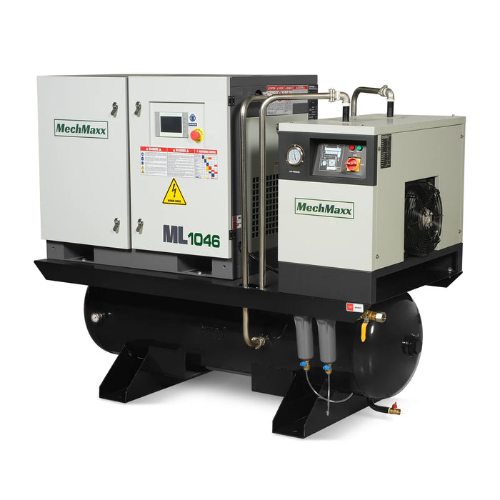 10HP Combined Rotary Screw Air Compressor with Dryer & 66-Gal ASME Tan — view 19