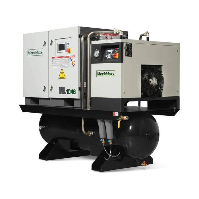 10HP Combined Rotary Screw Air Compressor with Dryer & 66-Gal ASME Tan — view 12