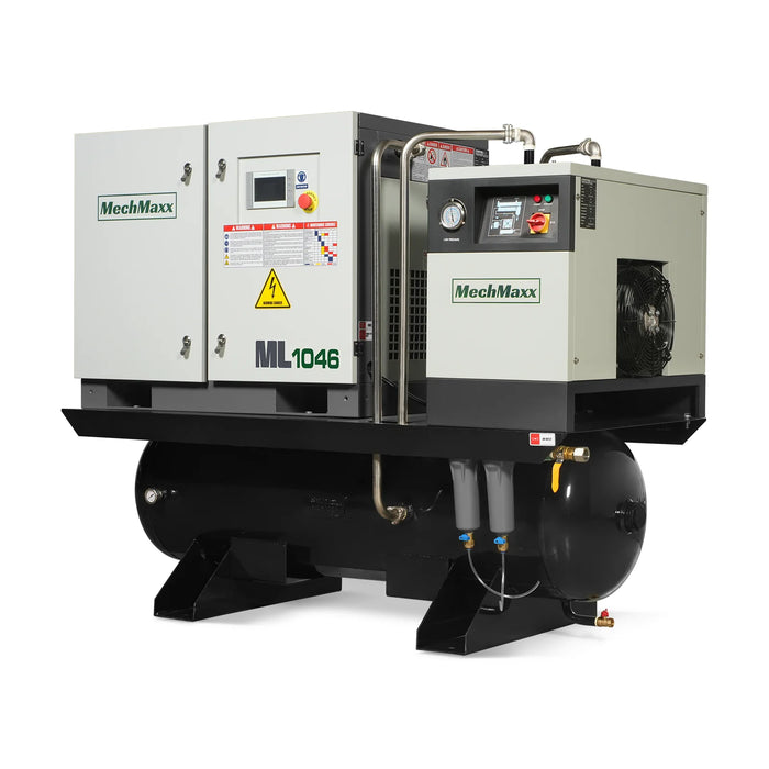 10HP Combined Rotary Screw Air Compressor with Dryer & 66-Gal ASME Tan — view 13