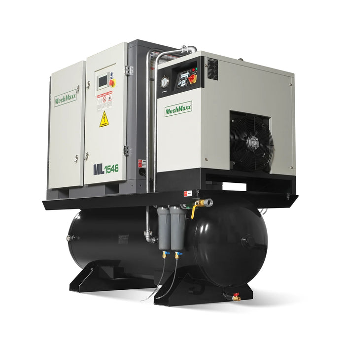 15HP Combined Rotary Screw Air Compressor with Dryer & 105-Gal ASME Ta — view 15