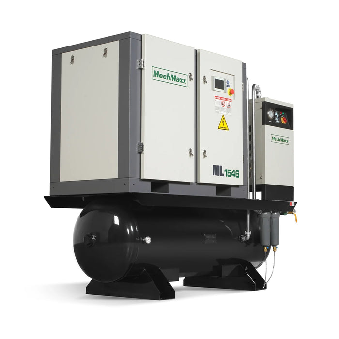 15HP Combined Rotary Screw Air Compressor with Dryer & 105-Gal ASME Ta — view 16