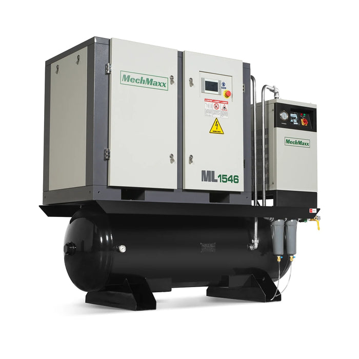 15HP Combined Rotary Screw Air Compressor with Dryer & 105-Gal ASME Ta — view 17