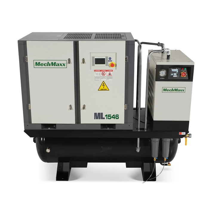 15HP Combined Rotary Screw Air Compressor with Dryer & 105-Gal ASME Ta — view 18
