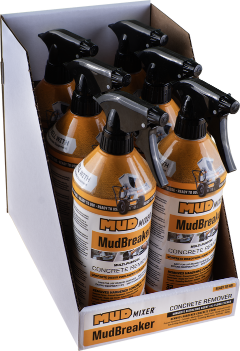 MudBreaker 32 oz spray bottles, case of 6