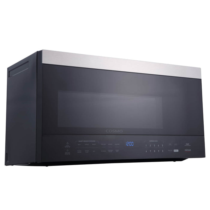 Cosmo 4-Piece Appliance Package - 30-Inch Electric Cooktop, Refrigerator with Water Dispenser, Electric Wall Oven and Over-the-Range Microwave in Stainless Steel (COS-4PKG-718) Cosmo