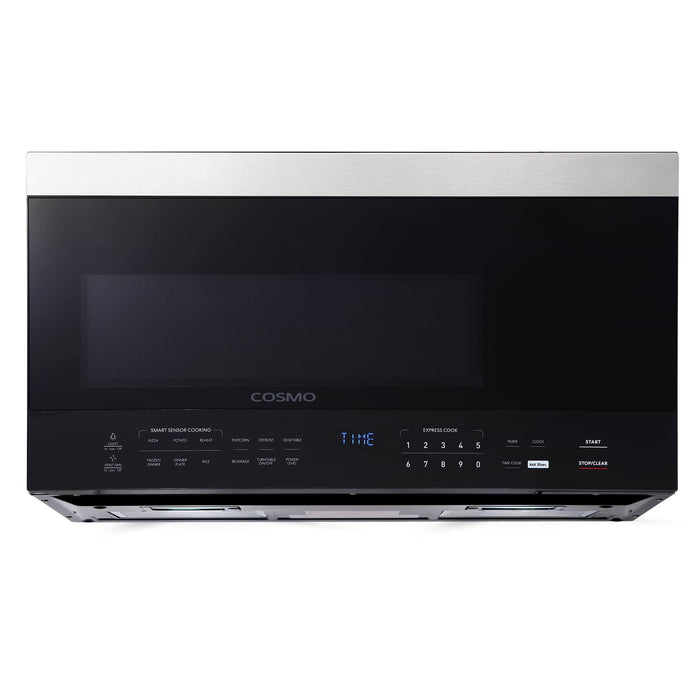 Cosmo 4-Piece Appliance Package - 30-Inch Electric Cooktop, Refrigerator with Water Dispenser, Electric Wall Oven and Over-the-Range Microwave in Stainless Steel (COS-4PKG-716) Cosmo