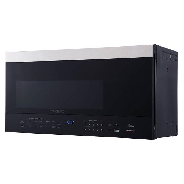 Cosmo 30-Inch 1.6 Cu. Ft. Over the Range Microwave in Stainless Steel and Black Glass (COS-3016ORM1SS) Cosmo