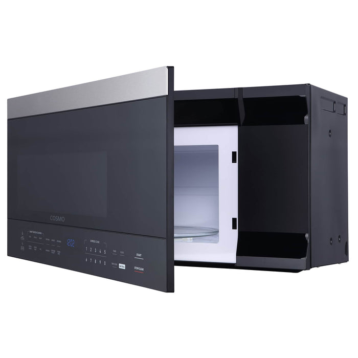 Cosmo 4-Piece Appliance Package - 30-Inch Electric Cooktop, Refrigerator with Water Dispenser, Electric Wall Oven and Over-the-Range Microwave in Stainless Steel (COS-4PKG-718) Cosmo
