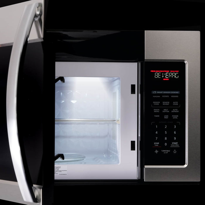 Cosmo 4-Piece Appliance Package - 30-Inch Dual Fuel Range, Dishwasher, Refrigerator and Over-the-Range Microwave in Stainless Steel (COS-4PKG-228) Cosmo