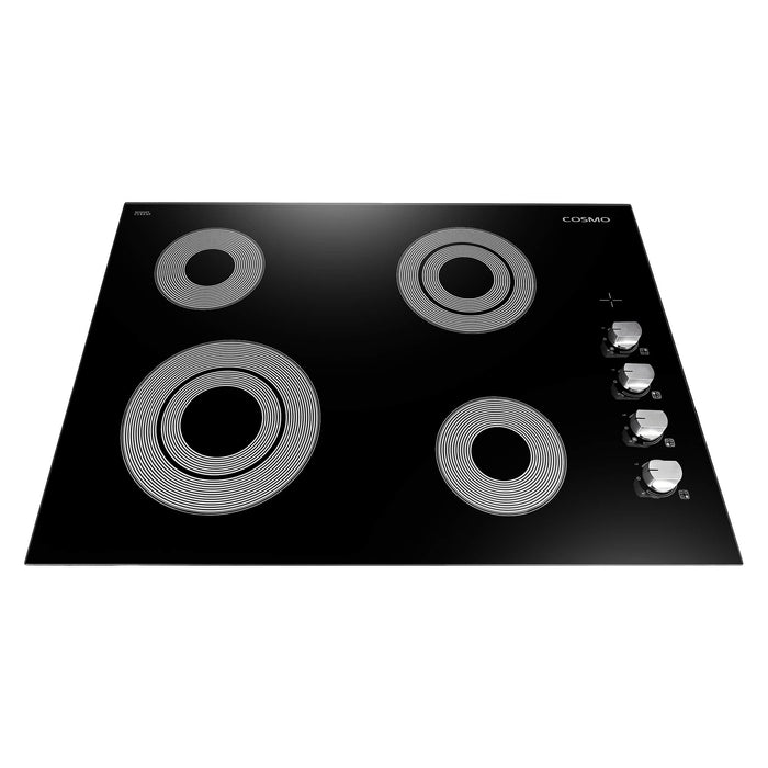 Cosmo 4-Piece Appliance Package - 30-Inch Electric Cooktop, Refrigerator, Wall Oven and Microwave Drawer in Stainless Steel (COS-4PKG-287) Cosmo