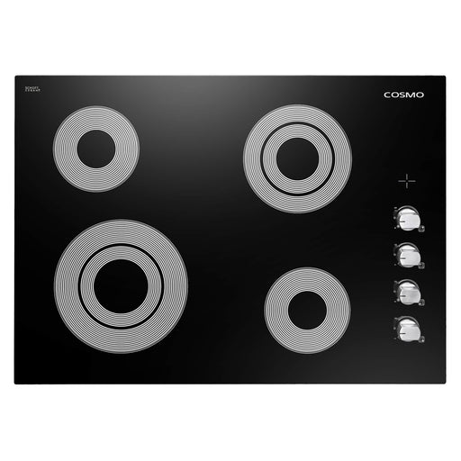 Cosmo 4-Piece Appliance Package - 30-Inch Electric Cooktop, Refrigerator, Wall Oven and Microwave Oven in Stainless Steel (COS-4PKG-144) Cosmo