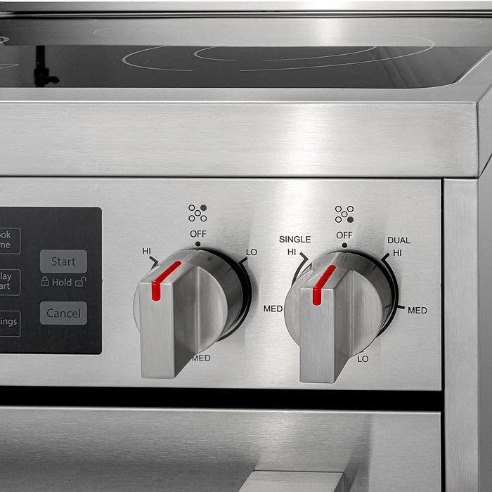 Cosmo 4-Piece Appliance Package - 30-Inch Single Oven Electric Range, Refrigerator, Wine Cooler and Microwave in Stainless Steel (COS-4PKG-265) Cosmo