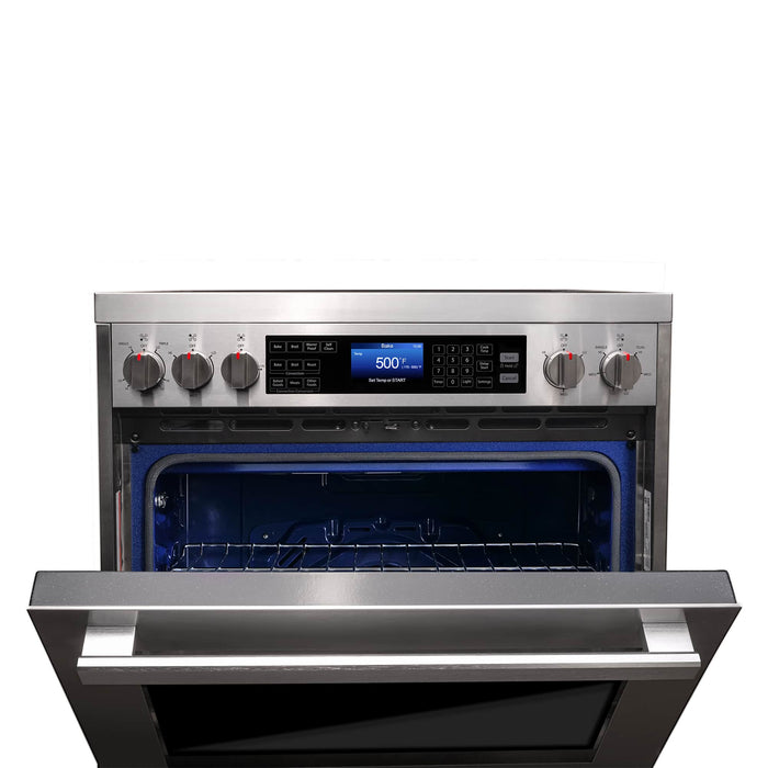 Cosmo 4-Piece Appliance Package - 30-Inch Single Oven Electric Range, Island Range Hood, Dishwasher, and Refrigerator in Stainless Steel (COS-4PKG-034) Cosmo