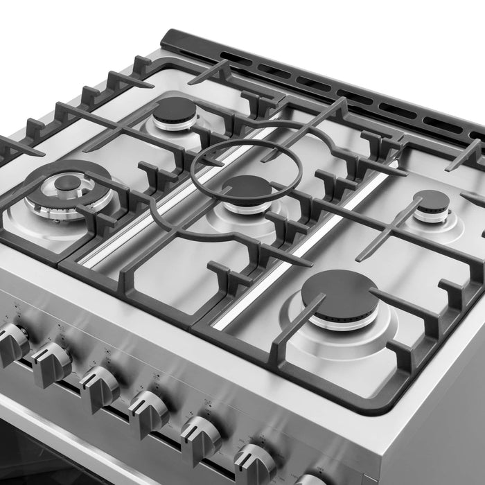 Cosmo 4-Piece Appliance Package - 30-Inch Gas Range, Island Mount Range Hood, Dishwasher and Refrigerator in Stainless Steel (COS-4PKG-734) Cosmo