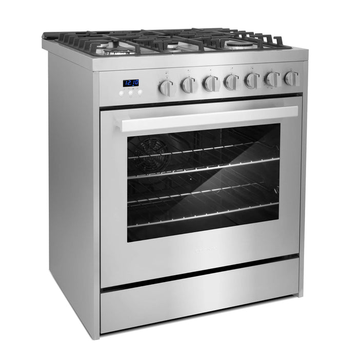 Cosmo 4-Piece Appliance Package - 30-Inch Gas Range, Wall Mount Range Hood, Dishwasher and Refrigerator in Stainless Steel (COS-4PKG-731) Cosmo