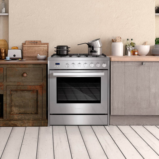 Cosmo 30-Inch 5.0 Cu. Ft. Single Oven Gas Range with 5 Burner Cooktop in Stainless Steel (COS-305AGC) Cosmo