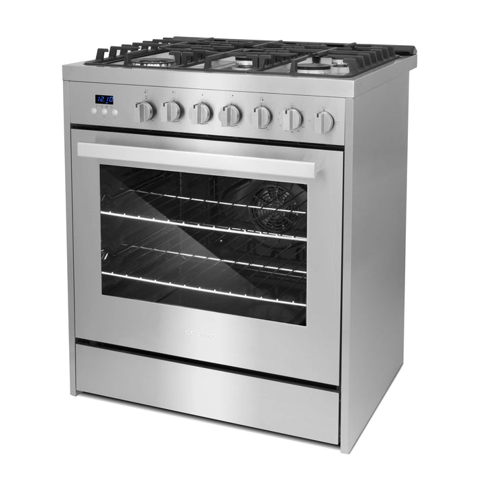 Cosmo 4-Piece Appliance Package - 30-Inch Gas Range, Wall Mount Range Hood, Dishwasher and Refrigerator in Stainless Steel (COS-4PKG-731) Cosmo