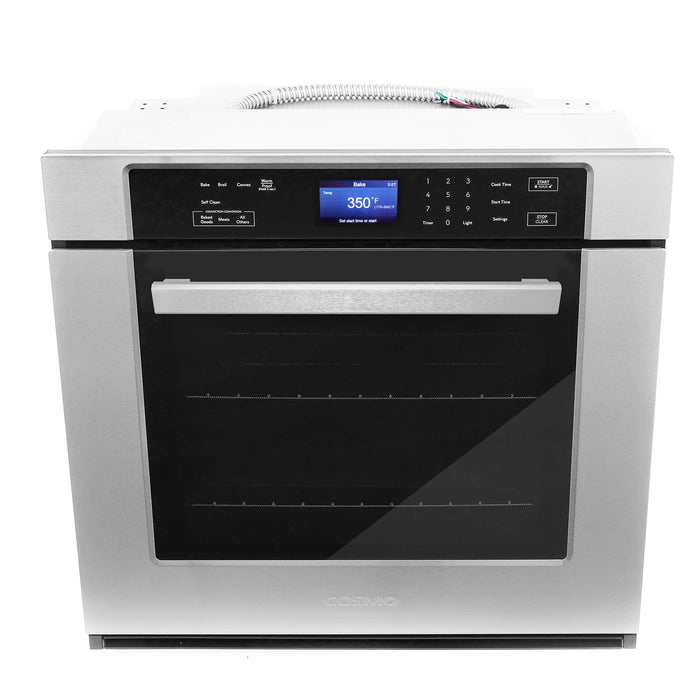 Cosmo 4-Piece Appliance Package - 30-Inch Electric Cooktop, Refrigerator, Wall Oven and Microwave Oven in Stainless Steel (COS-4PKG-259) Cosmo