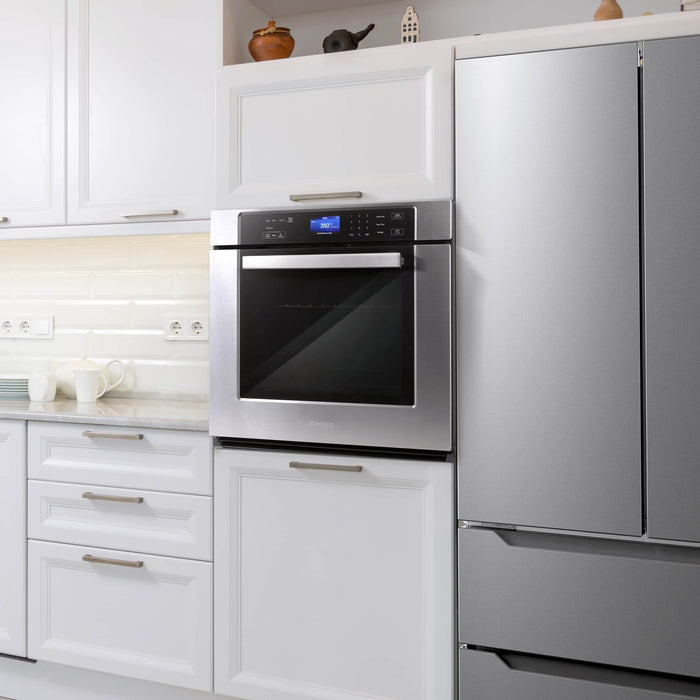 Cosmo 4-Piece Appliance Package - 30-Inch Electric Cooktop, Refrigerator, Wall Oven and Microwave Drawer in Stainless Steel (COS-4PKG-283) Cosmo