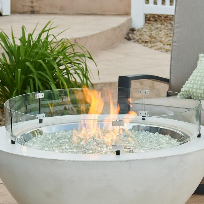 The Outdoor Greatroom 30" Round Glass Wind Guard Fire Pit - Side View