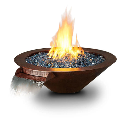 Cono Moreno 31" W Round Copper Fire and Water Bowl - MORENO-CONO-FW-3110 by Starfire Designs Starfire Designs