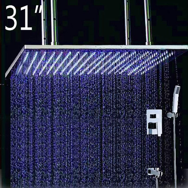 Cascada Showers 31" Rainfall LED Shower Set Double-Function Valve - Detail View 2