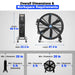 59" Portable Industrial Fan with Variable High-Efficiency PMSM Motor,M — angle view